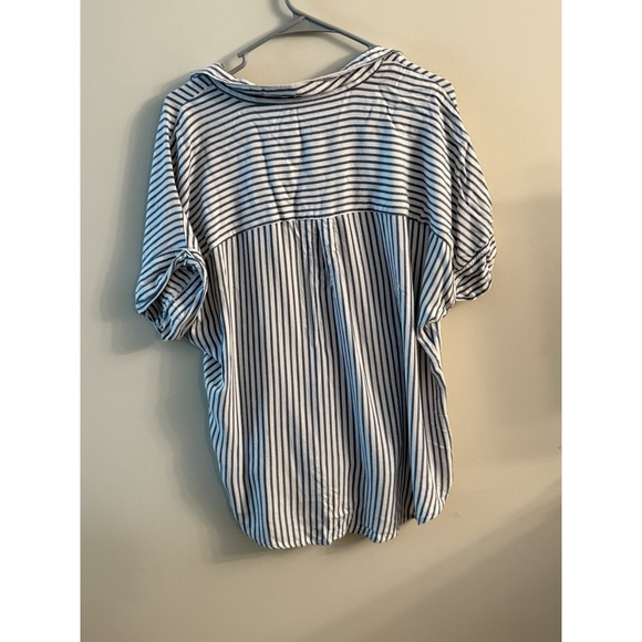 Thread & Supply White‎ Blue Striped Tunic Shirt Blouse Womens Size M - Picture 3 of 9
